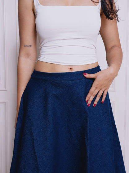 DENIM FLARE SKIRT