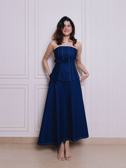 DENIM FLARE SKIRT