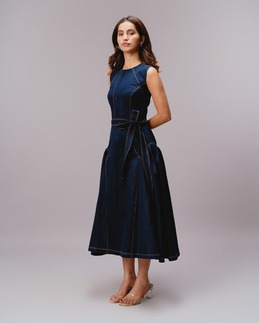 DENIM MIDI DRESS