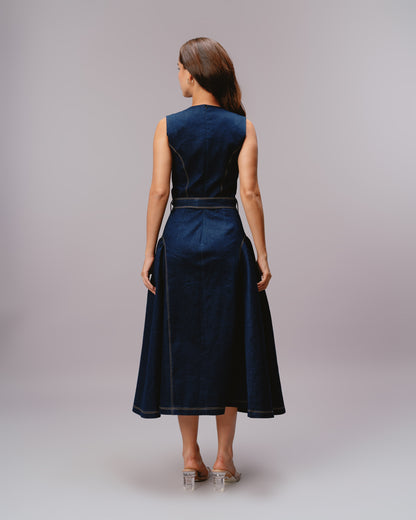 DENIM MIDI DRESS