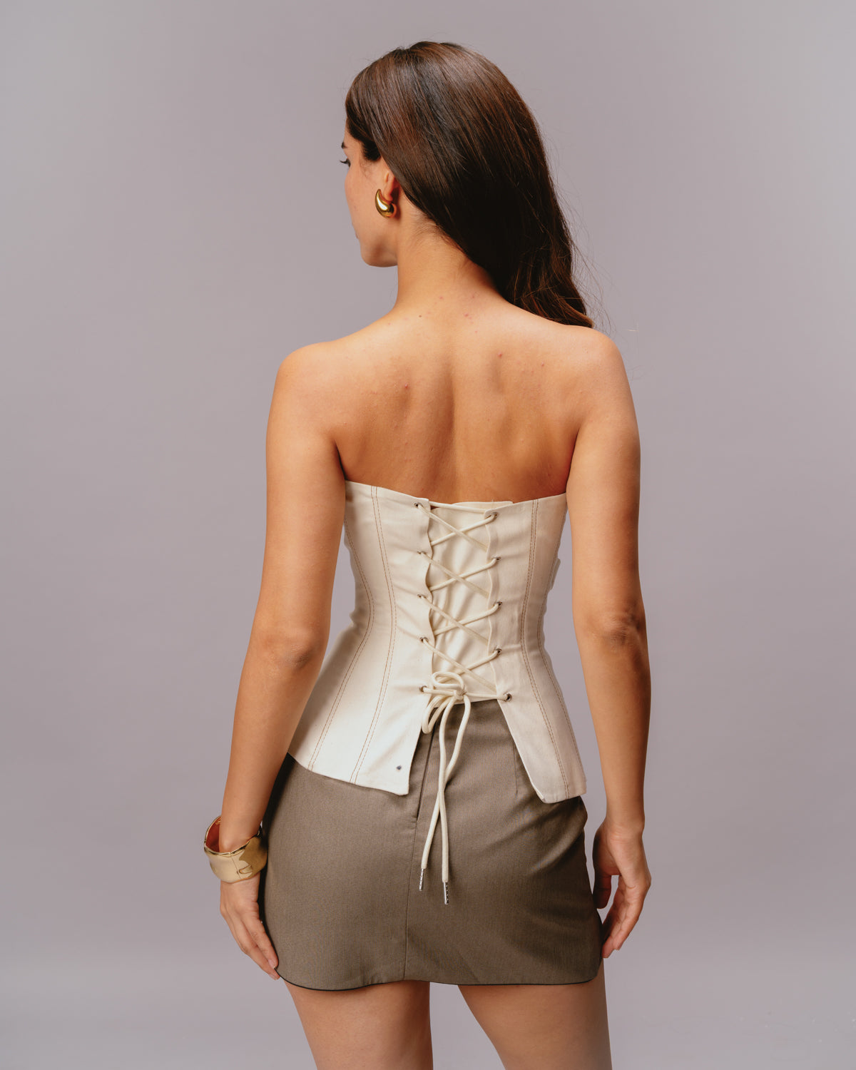 CREME BOW CORSET