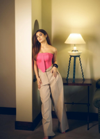 RASHA IN BELTED FLARE TROUSERS