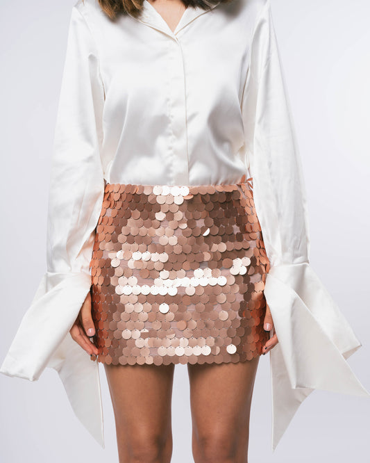 COPPER SEQUIN SKIRT