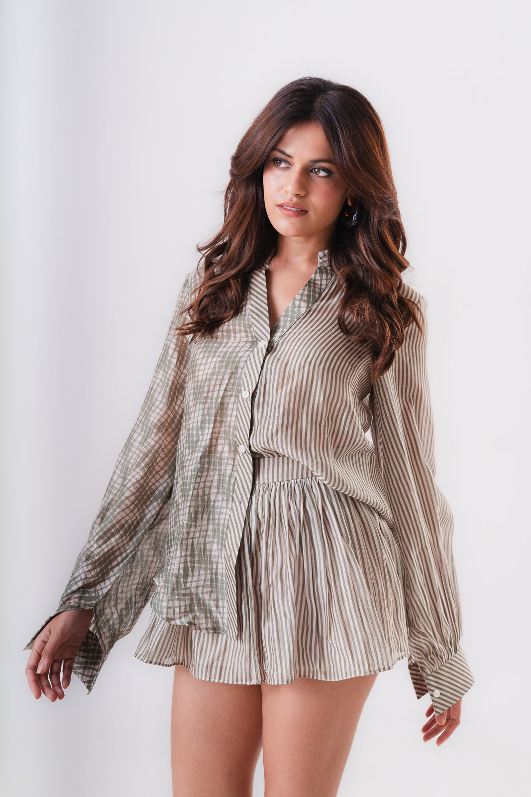 SAGE HALF & HALF SHIRT