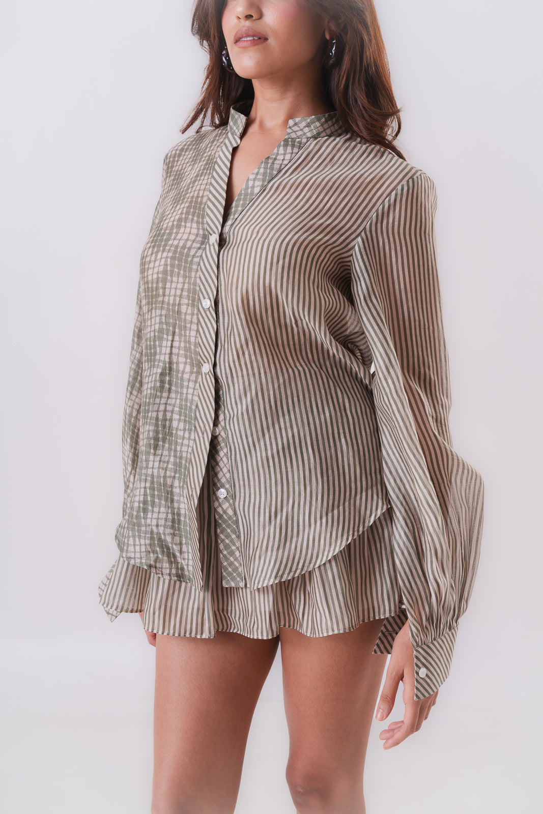 SAGE HALF & HALF SHIRT