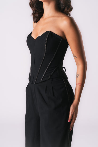 SCALLOP RHINESTONE CORSET