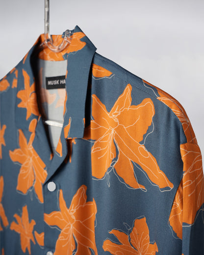 FLORAL INFUSED BOWLING SHIRT